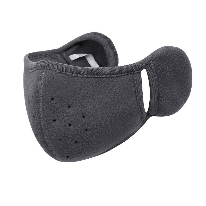 Vinter varm mask öronkåpor unisex andningsbara hål ansiktsskydd halsvärmare utomhus vindtät skidåkning cykling termisk mask öronvärmare: Svart
