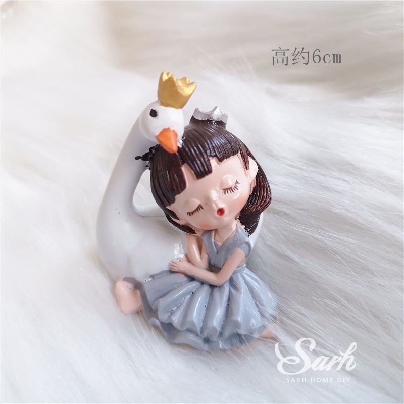Ins Moon Star Cake Toppers Zwaan Angel Boren Rand Decoratie Voor Wedding Party Valentijnsdag Supplies Verjaardag Leuke: Swan angel girl