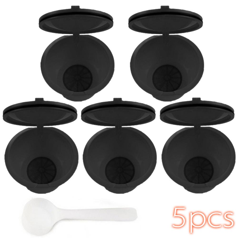 6pcs/pack use 150times Dolce Gusto Coffee Capsule Plastic Capsule Refillable Reusable Compatible with Nescafe Dolce Gusto refill: black