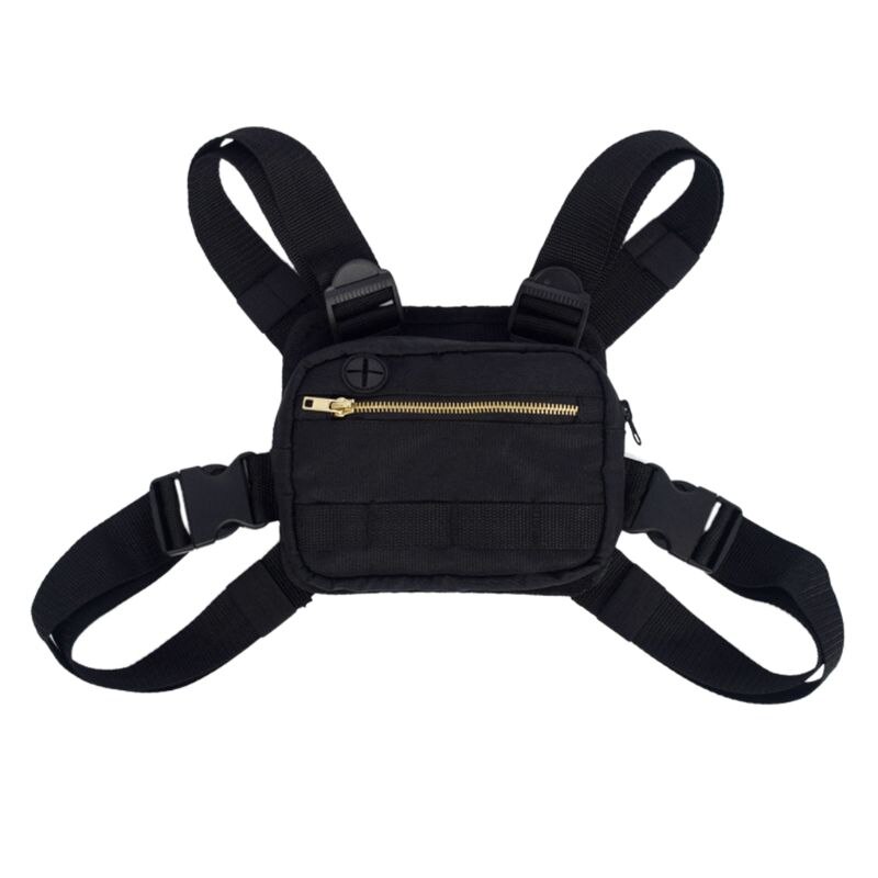 Schlinge Tasche Brust Schulter Rucksack fanny Pack Umhängetaschen für Männer (Schwarz) H8WD