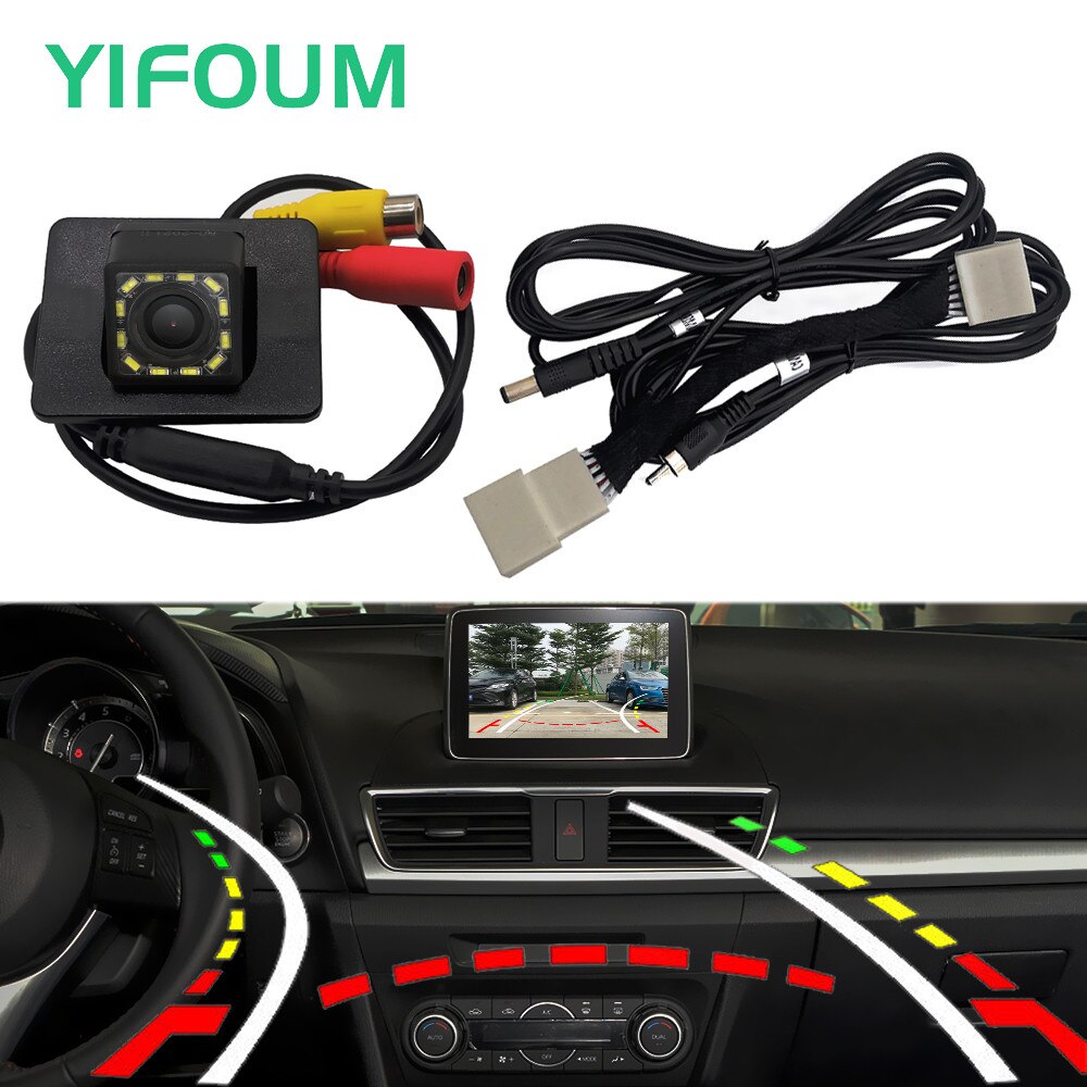Fisheye Dynamische Traject Auto Achteruitrijcamera Backup Camera Voor Mazda 3 Axela Bm Sedan &amp; originele Fabriek Scherm