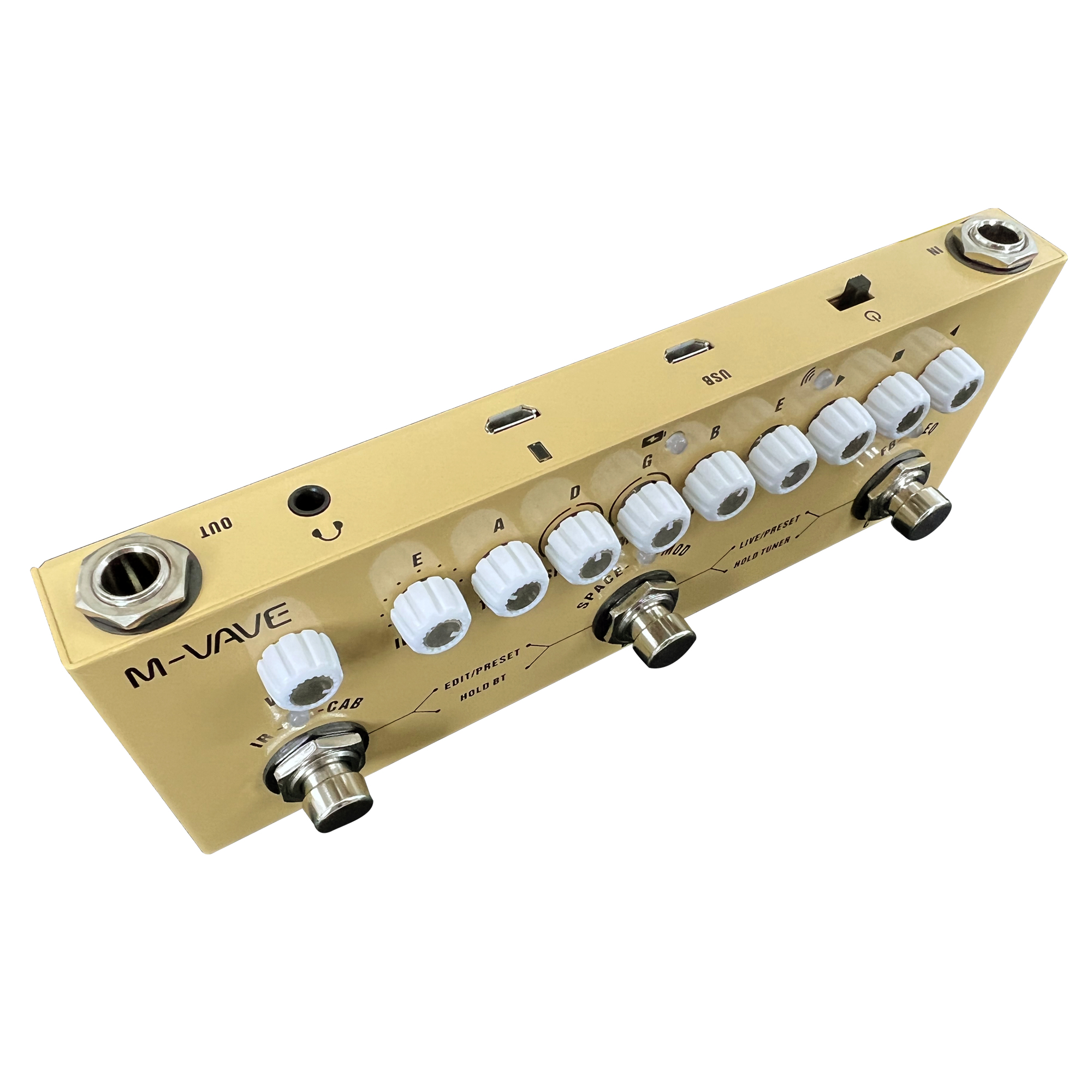 Pedal multiefectos recargable M-VAVE Cube BABY para guitarra acústica de madera, función de interfaz de Audio, Pedal Cuvave