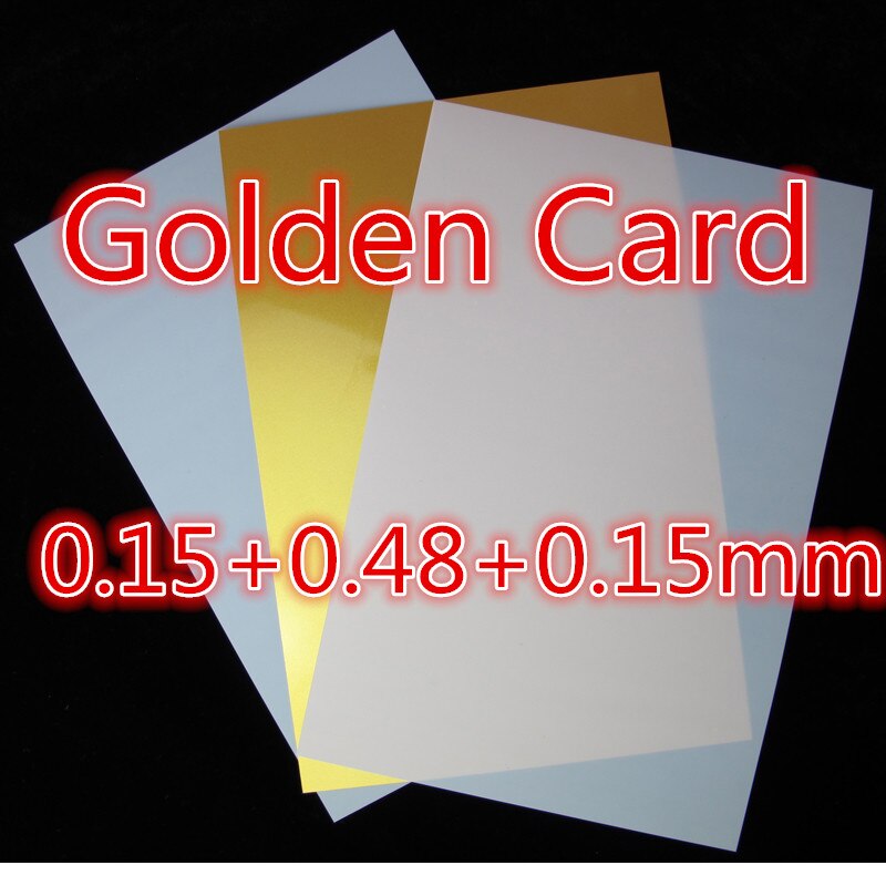 Inkjet PVC Nicht-laminiert Weiß Karte Gold Karte Silber Karte matt Karte Material doppelseitige Menü Rezept Papier a4 pvc karte: golden