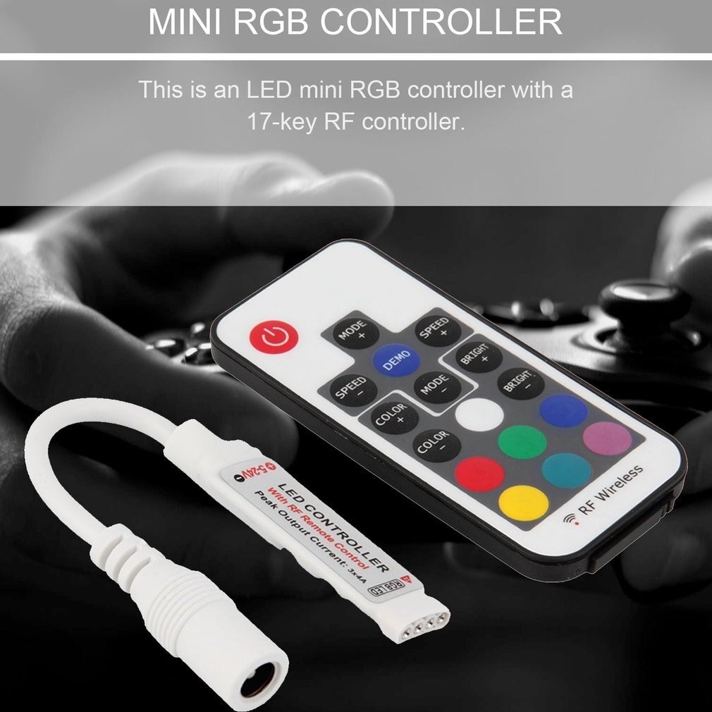 Contrôleur universel portatif de gradateur de Led sans fil de Mini RF de télécommande pour la lumière de bande de LED SMD5050/3528/5730/5630/3014