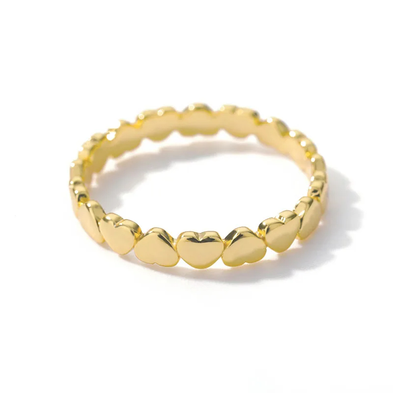 Edelstahl Herz Ringe Für Frauen Gold Farbe Herz Verlobung Hochzeit Ring Luxus Hochzeit Ästhetischen Schmuck: 8 / Weiß