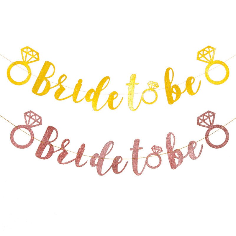 2M Sequin Champagne Gold Bridal Shower Banner MISS TO MRS CHEERS BITCHES Bride To Be Paper Chains for Wedding Party bachelor