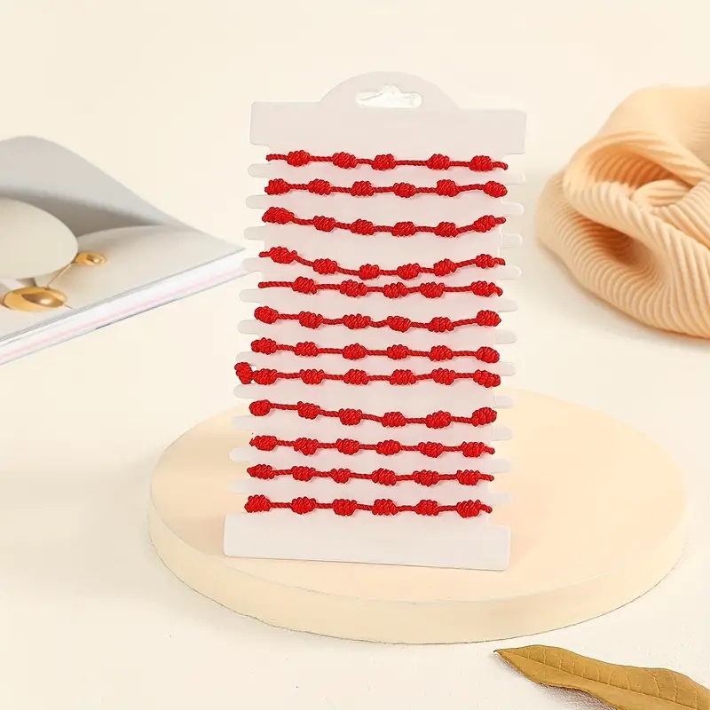 Pulsera de hilo rojo de la suerte para pareja, amuleto de buena suerte para cuerda de éxito, pulsera trenzada de ojos malvados, de joyería hecho a mano, 2-12 Uds.
