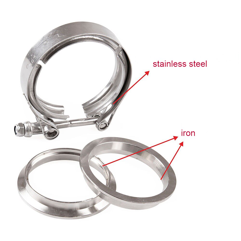 Abrazaderas Vband de liberación rápida para coche, brida de escape macho y hembra de acero inoxidable Auto 3, banda en V de 2, 2,5, 3 y 4 pulgadas, 76mm