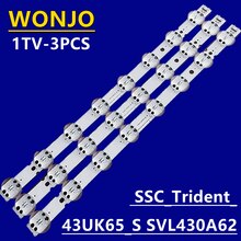 3 stück/set led-hintergrundbeleuchtungsstreifen für  lg 43 uk 6520 43 6510 43 uk 6520 psa 43 uk 6510 psf 43 uk 6500 43 uk 6750 ssc_trident _43 uk 65_ s svl 430 a 62
