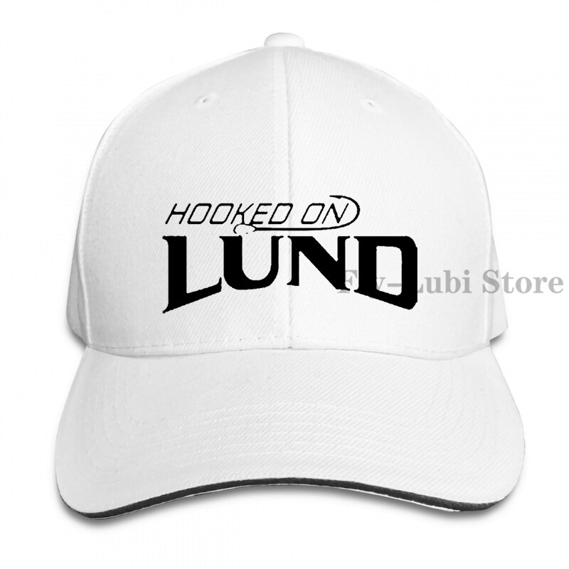 Hooked On Lund Fishing Die Cut Baseball cap men women Trucker Hats adjustable cap: 1-White