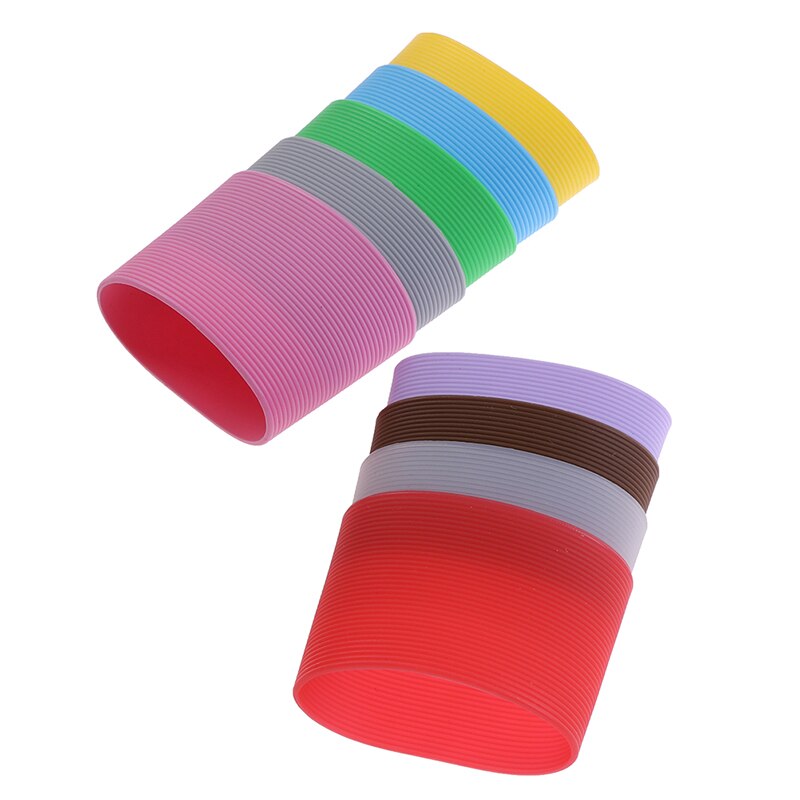 6CM silicone sleeves for mugs,Ceramic cup sleeves Stripes and vertical grain sleeves cover,heat insulation sleeves support