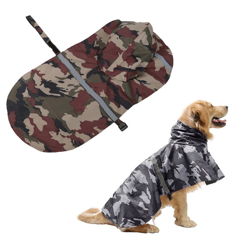 Camouflage Grote Hond Regenjas Waterdichte sneeuw grote Hond Kleding Jas Regen Jas Reflecterende Medium hond poncho met Tractie gat