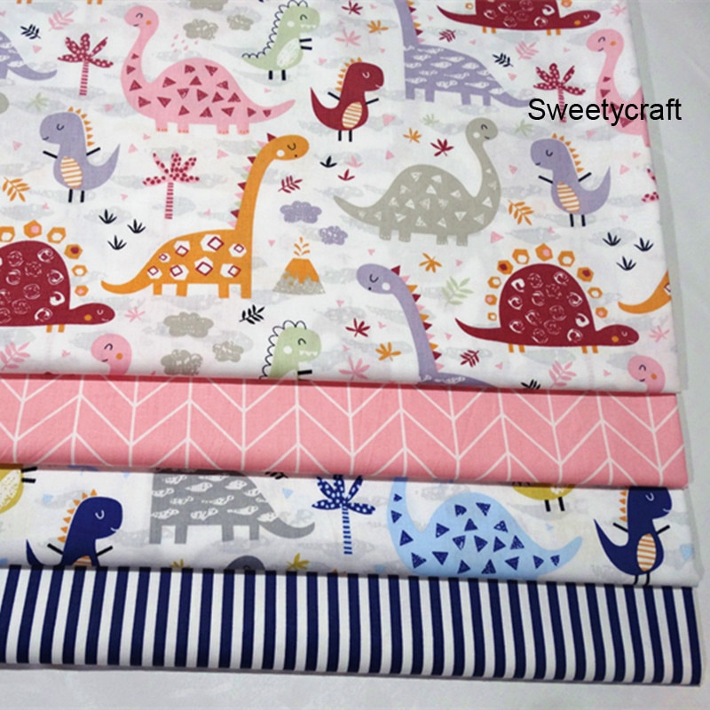 160*100Cm 100% Katoen Stof Gedrukt Dinosaurus Katoen Twill Quilten Doek Voor Diy Naaien Kids Bed Patchwork Doek sheet Stof