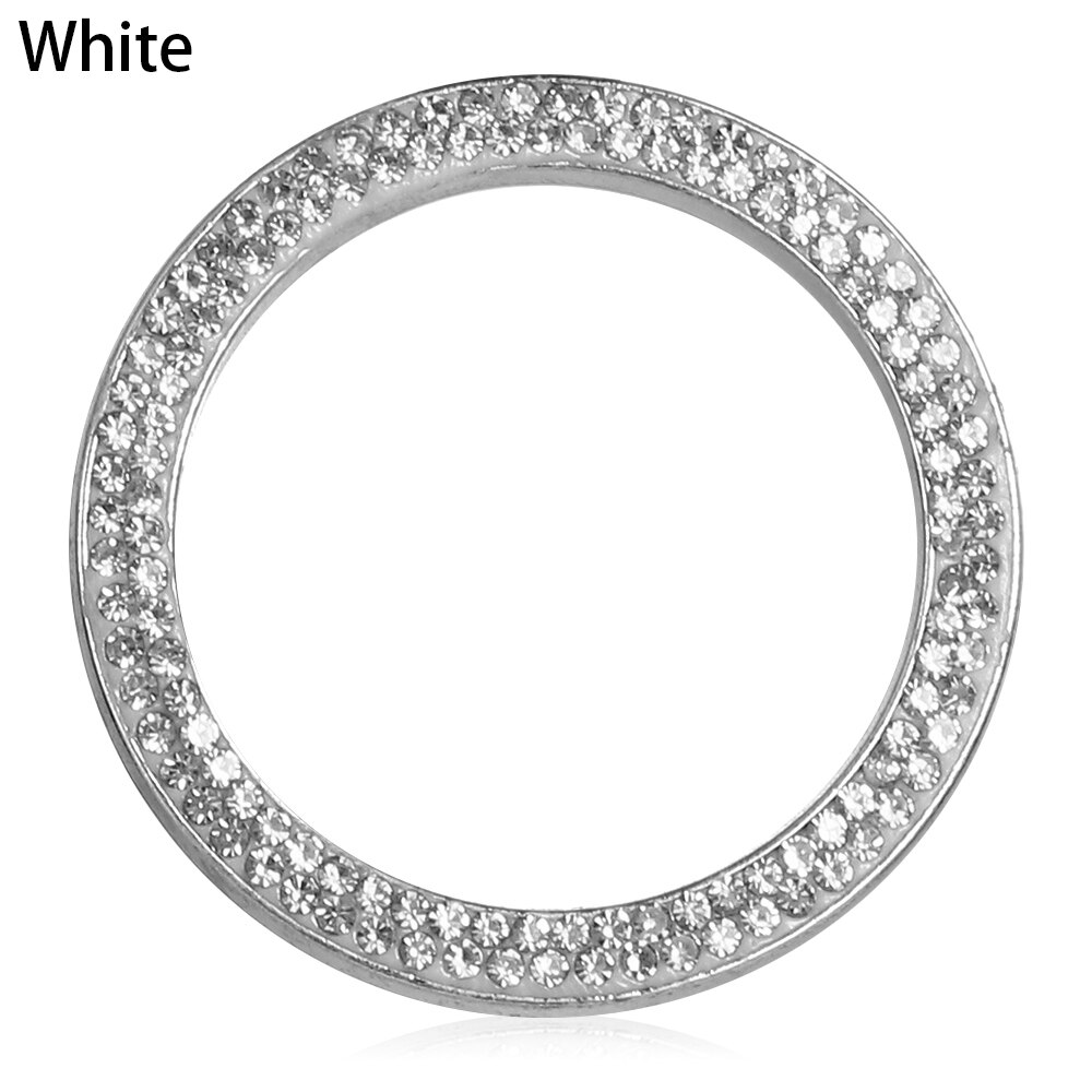 Auto's Start Stop Ontsteking Drukknop Cover Auto's One-Key Motor Strass Diamant Kristallen Ring DIY Auto Decoratie: Roze