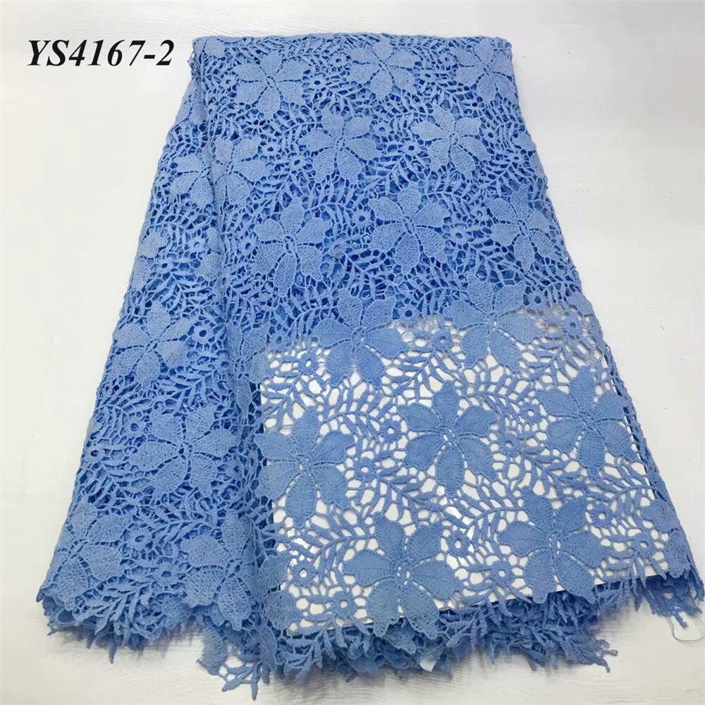 Style de africain si belle couleur jaune guipure robe de soirée dentelle 5 yards utilisation pour robe de mariée: 2
