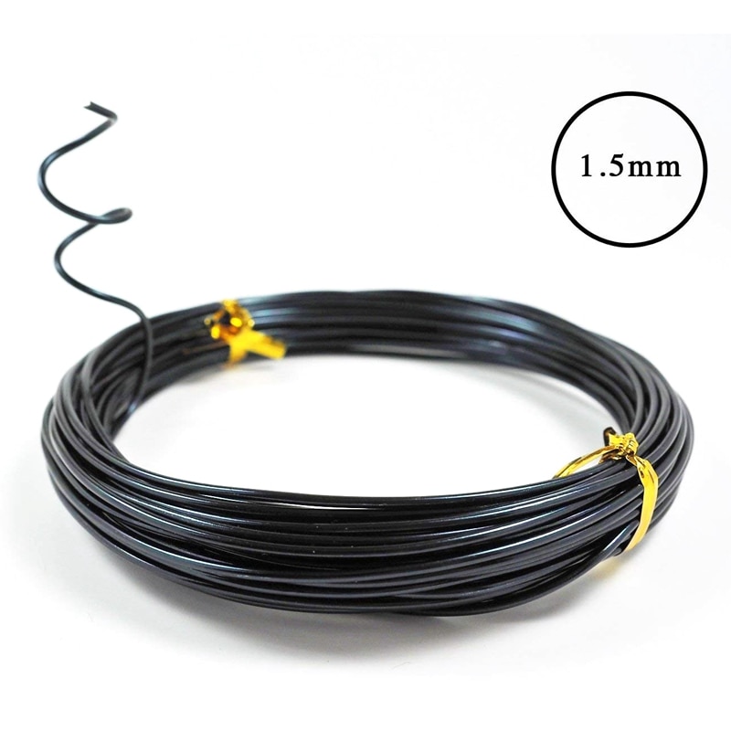 Cable de entrenamiento de Bonsai de aluminio anodizado de 5 tamaños Set-1.0Mm, 1,5 Mm, 2,0 Mm, 2,5 Mm, 3,0 Mm (147 pies en Total)-elige tu Color (5 tamaños