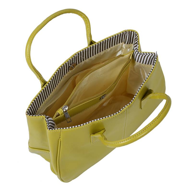 Elegante Mode Schoudertas Pu Leer Vrouwen Tas Citroengeel