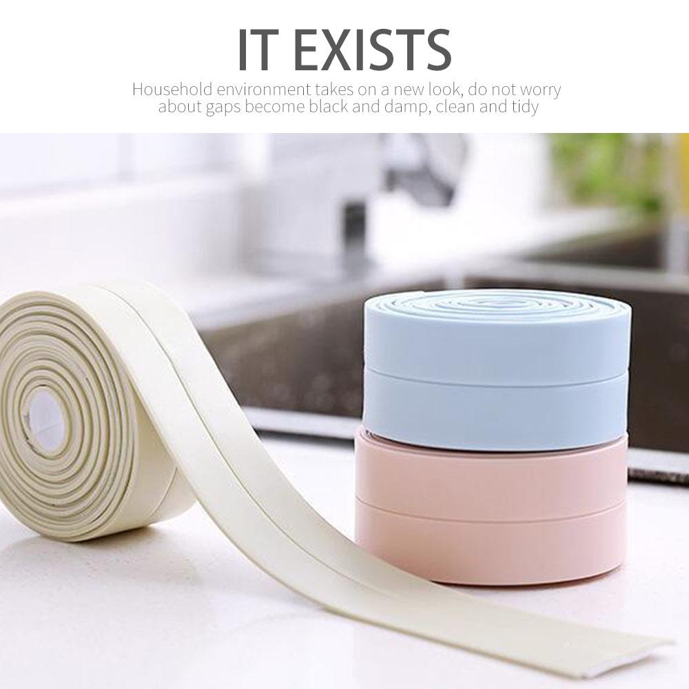 Waterproof Tape 3.2m*3.8cm Water Tap Useful Super Adhesive Tape Sealing Tape Gap Mold Proof Tape 3color PVC 3.2m*2.2cm Bucket