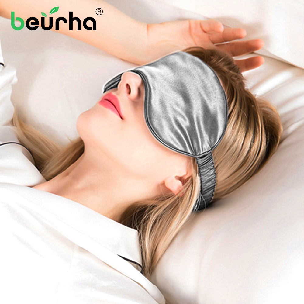 Sovemaske naturlig sovende øjenmaske øjenskygge cover skygge øjenplaster blød bærbar 100% 3d silke øjenpleje maske