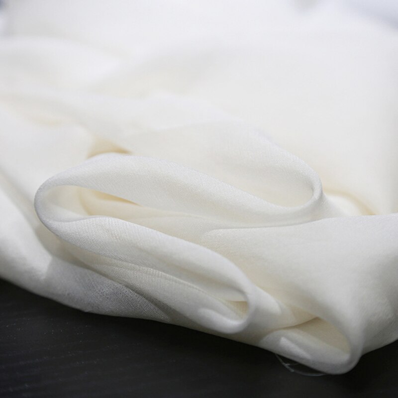 8Mm Natura Wit Zijde Chinese Chiffon Stof 140 Cm Breedte Effen Kleur Zachte Kledingstuk Marerials Echte Zijde Stof