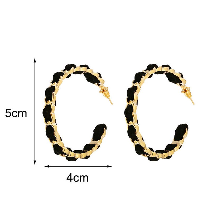 neue Tropfen Ohrringe Ohrtropfen Punk Eleganz Temperament Kreis Runde Schwarz Gold Band Ohrringe Baumeln Ohr Schmuck