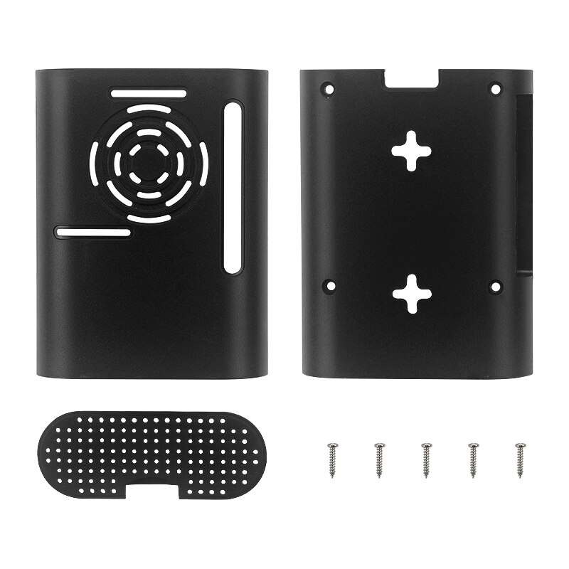 Raspberry Pi 4 Model B Case Abs Shell Plastic Huis Koelventilator Heatsink Hdmi-Compatibele Kabel Voeding Adapter voor Pi 4