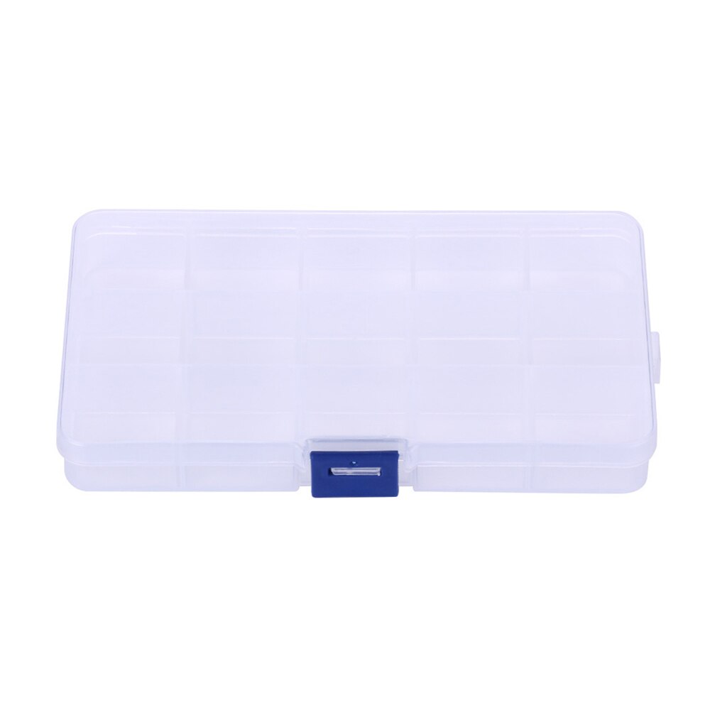 Tackle Box 15 Compartment Fishing Lures Storage Organizer with Removable Dividers Transparent Fishing Baits Hooks Box