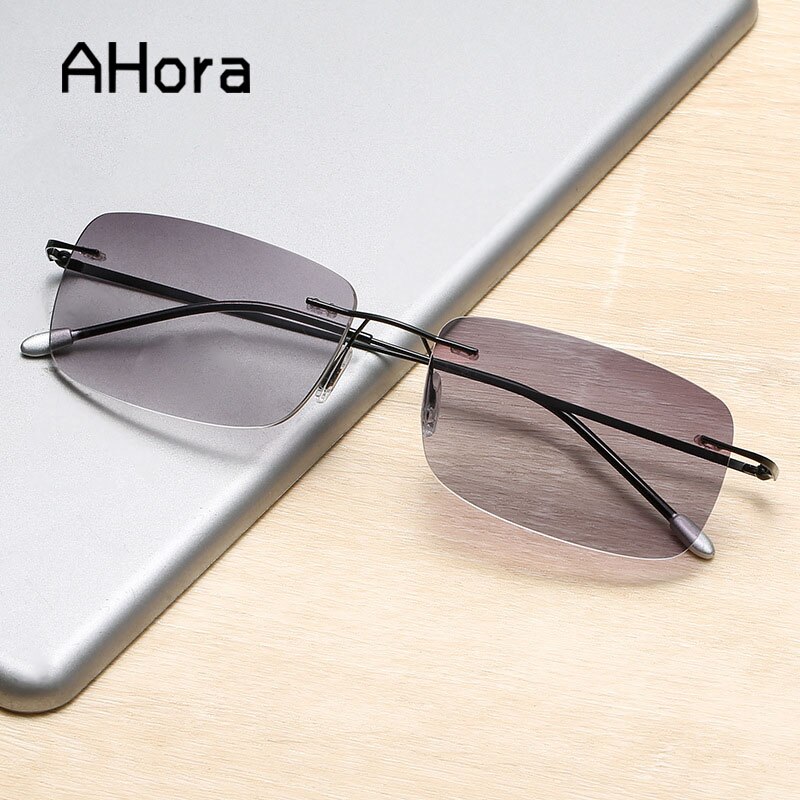 Ahora Men Business Bifocal Sun Reading Glasses Alloy Anti Blue Light Sunglasses Presbyopia Eyeglasse Shade Hyperopia Eyewear