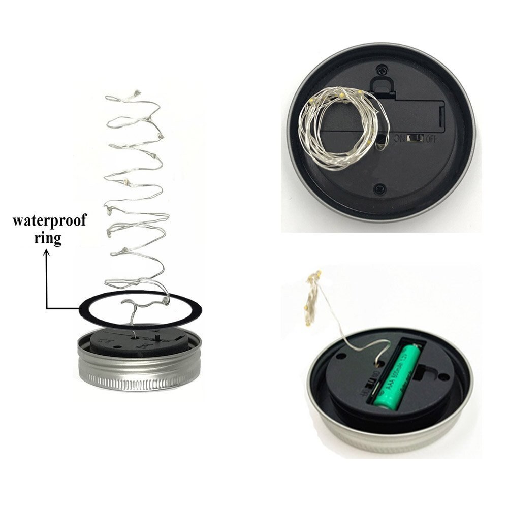6 pakke mason jar light 20 led solar farverige fe string lights låg indsats til gårdhave havefest bryllup juleindretning