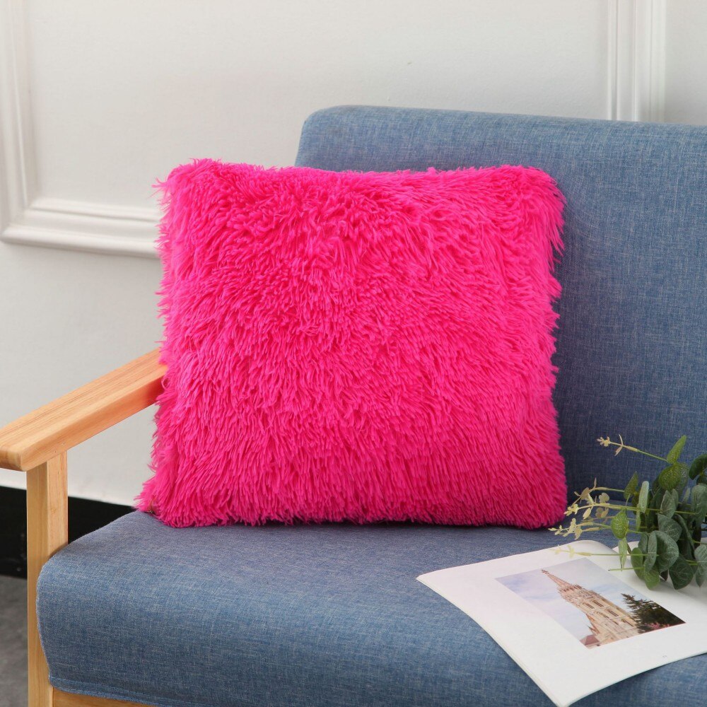 Effen Kleur Melk Wit Roze Blauw Pluche Kussenhoes 40X40 Cm Sofa Auto Decoratie Dutje Pillowsham Kussenslopen Baby kinderen: 4