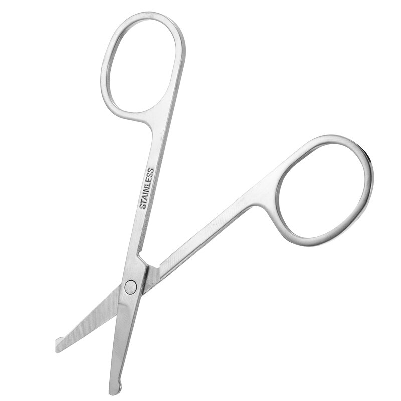 Nasal Hair Scissors Rounded Curved Safety Stainless Steel Portable Vibrissa Scissors Nose Hair Trimmer Eyebrow Scissors Makeup