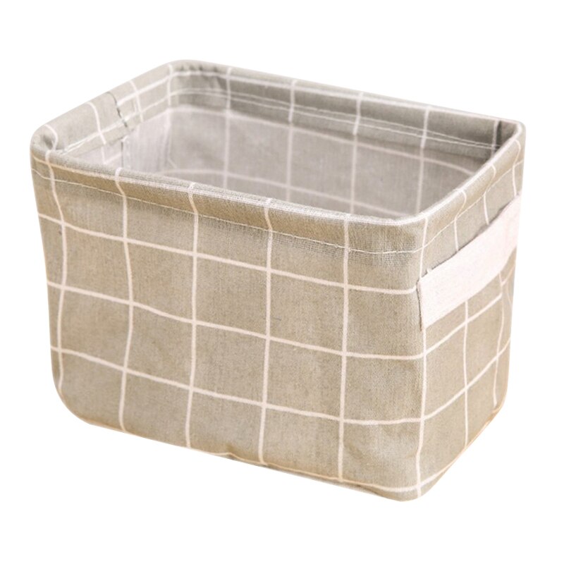 Foldable Cotton Linen Storage Organizer Box Sundries Storage Box Cabinet Underwear Cloth Container Organizer Fabric Basket: Dark Gray