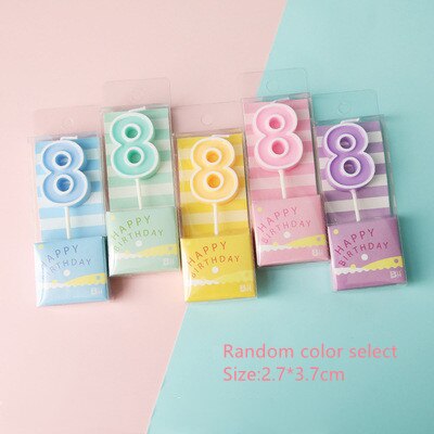 Wedding Multiple Colour Numbers 0-9 Birthday Candles Cake Topper Insert Birthday Party Dessert Table Candle Ornaments: 8