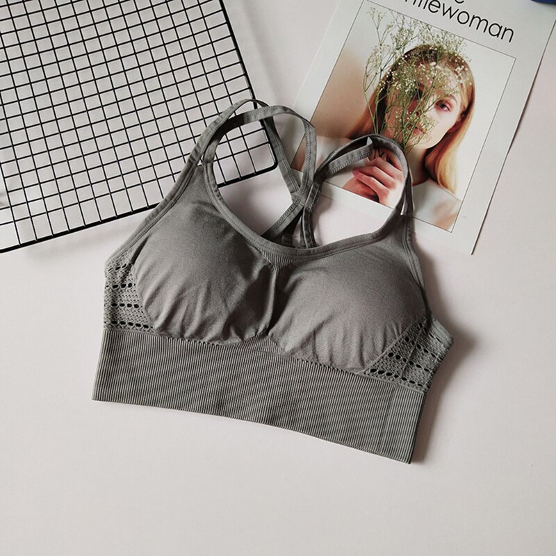 Energie Nahtlose Sport-Bh Laufen zurück Kreuz Riemchen Yoga Bh Mit Abnehmbaren Pads Büstenhalter Sport Frau Fitness oben aktiv