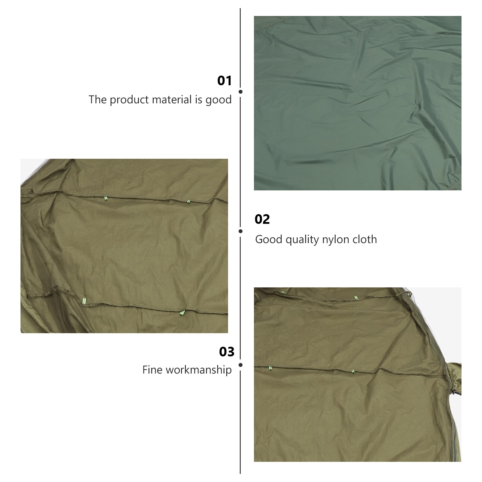 1 set moskitonetz-hängematte mit sonnendach für camping, wandern und klettern (grün)