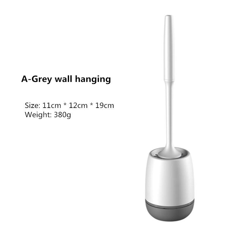 Siliconen Wc Borstel Voor Wc Accessoires Lensbare Toiletborstel Muur Gemonteerde Cleaning Tools Home Badkamer Accessoires Sets: A-Grey hanging