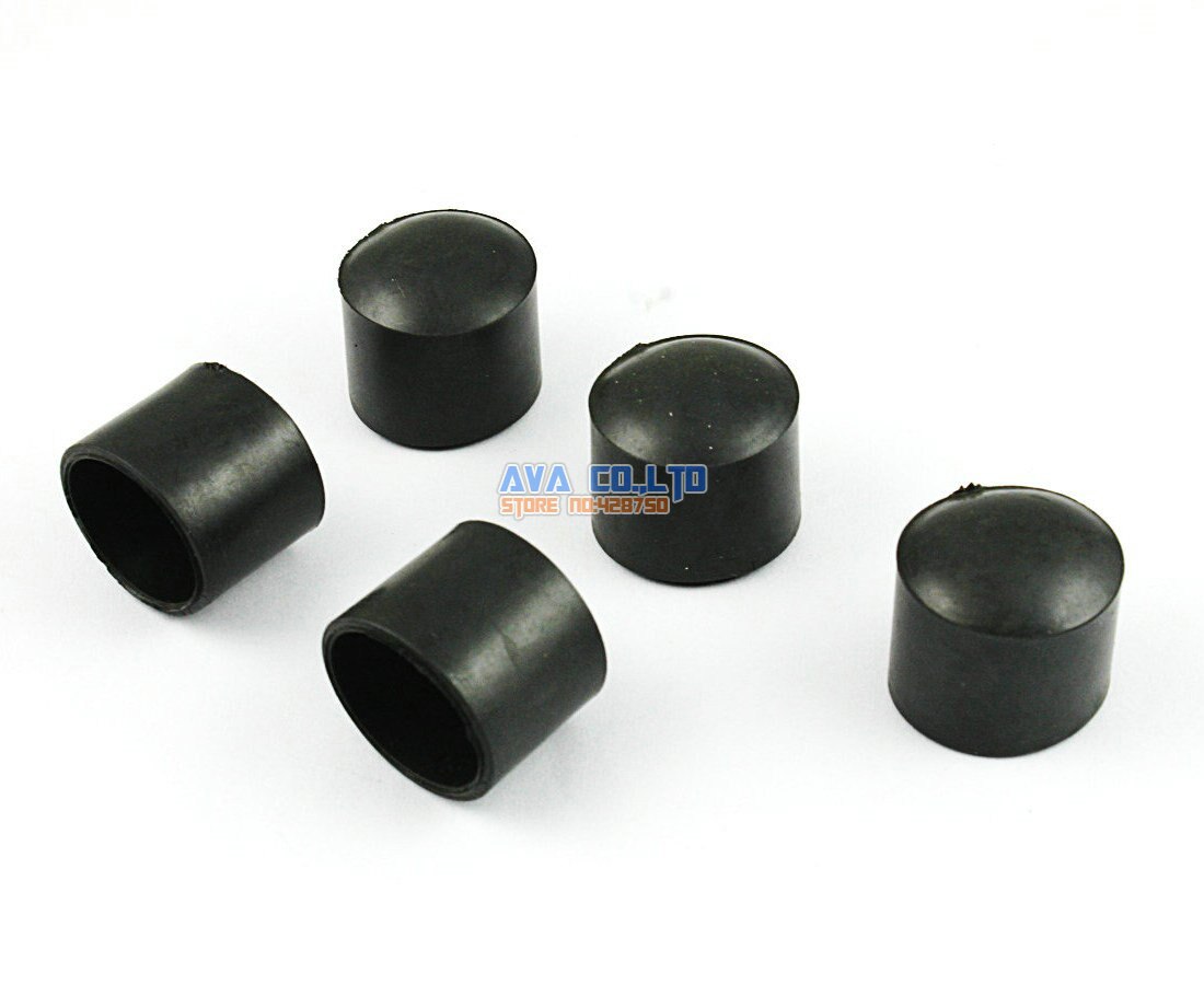 100 Pieces 16mm Round Rubber Furniture Chair Table Leg Cover Floor Protector