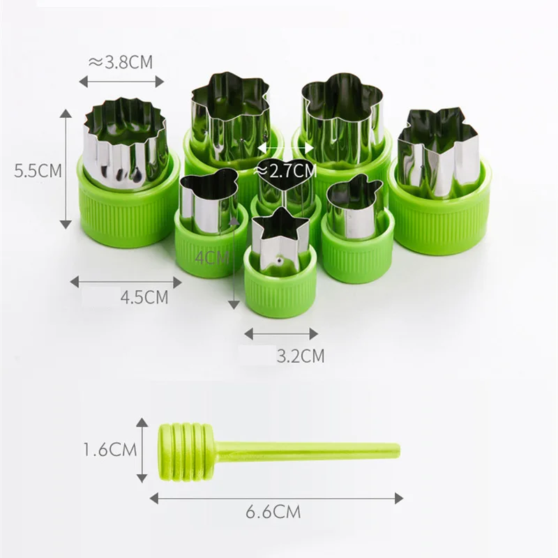 6/8/10Stck einstellen Edelstahl Obst Schneiden Präge bilden Kleine Wonton Keks bilden Herz/Blume bilden Gemüse Cutter