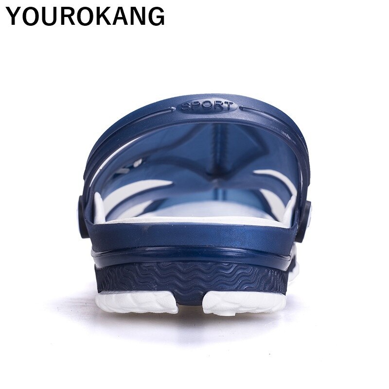 Sommar herrflip flops plast tofflor för män platta träskor slip-on trädgårdsskor snabbtorkande man sandaler stor storlek strandskor