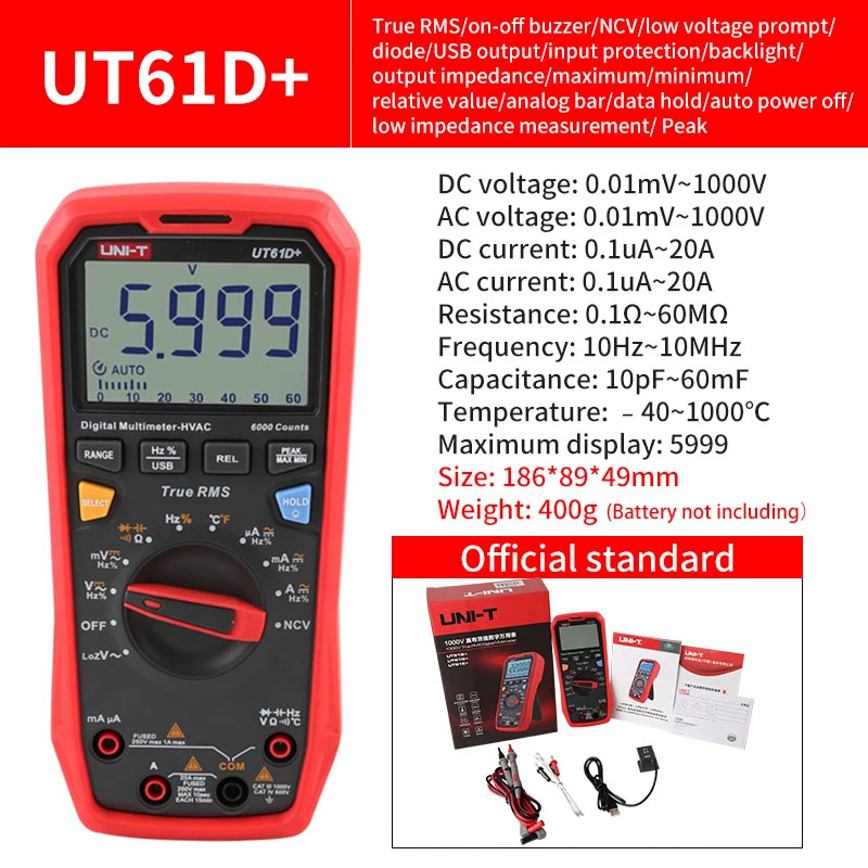 UNI-T Multímetro Profissional UT890C UT890D + UT89X UT89XD UT89XE UT60S UT60BT UT61B + UT61D + UT61E Plus Multímetro Elétrico