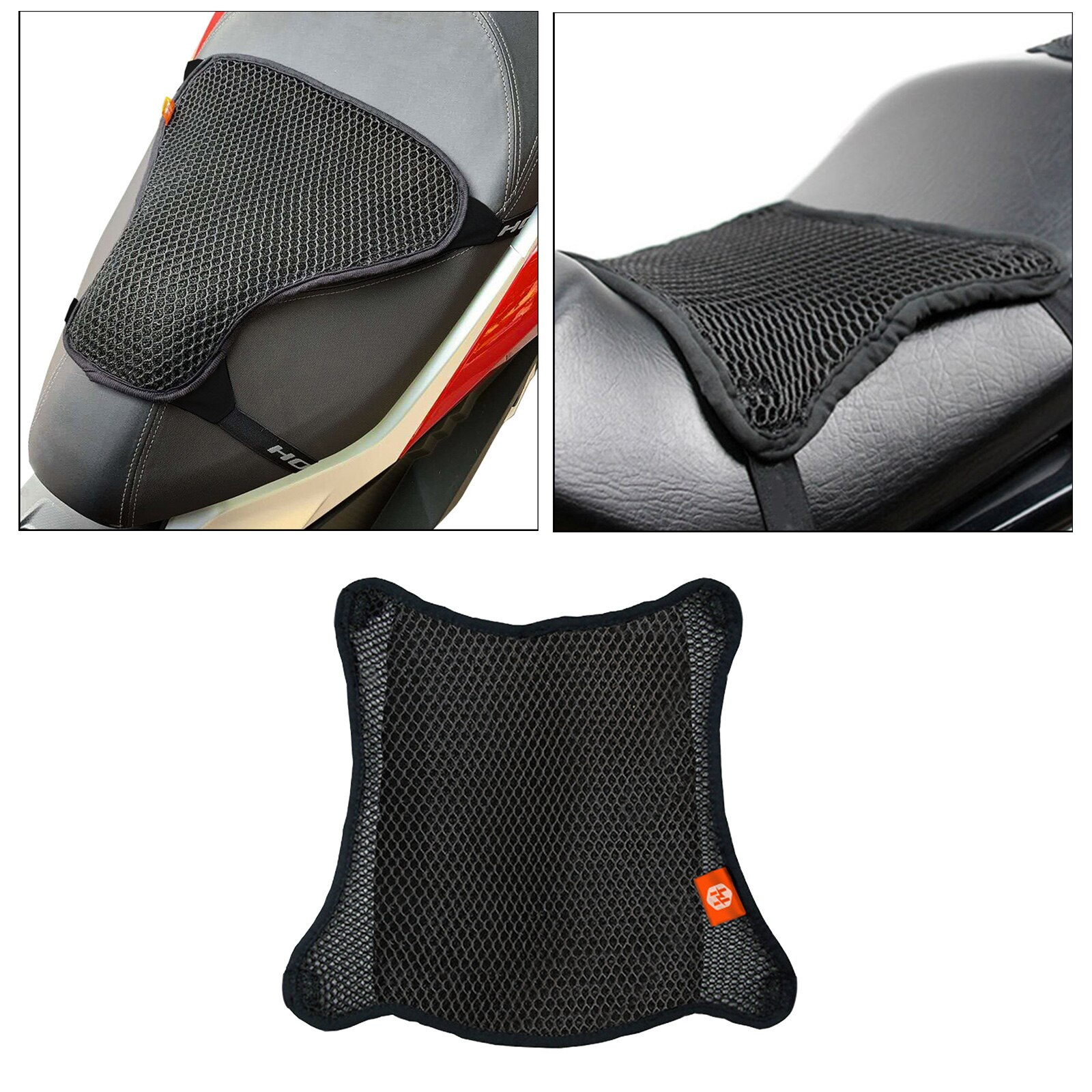 Motorcycle Seat Cushion Pad Butt Protector Breathable Cruiser Sport Saddles: Double layer L