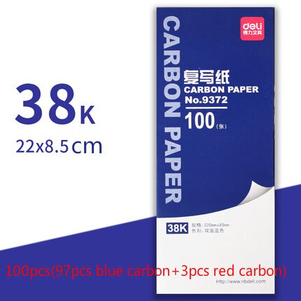 Deli Carbon Paper 9370 9372 9374 9375 9376 9378 Double-sided Carbonless Copy Paper Thin Printing Dyeing Paper Financial Supplies: 9372