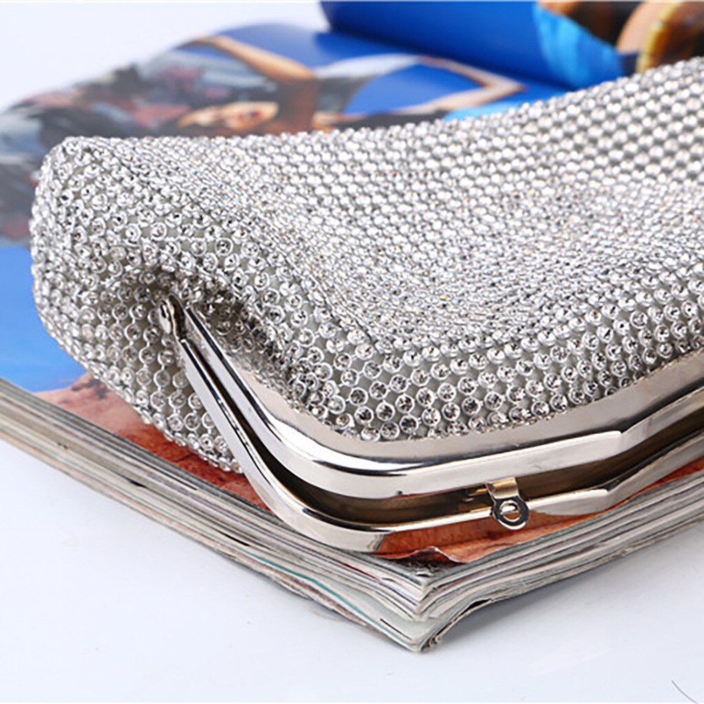 Women Evening Clutch Bag Women Bags Wedding Shiny Handbags Bridal Metal Bow Clutches Bag Chain Shoulder Bag Bolsa Feminina #38