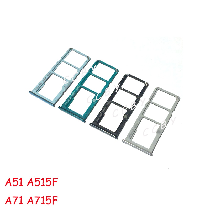 50pcs For Samsung Galaxy A51 A515 A515F A71 A715 A715F A5 A7 Sim Card Reader Holder Dual Sim Card Tray Holder Slot Adapter