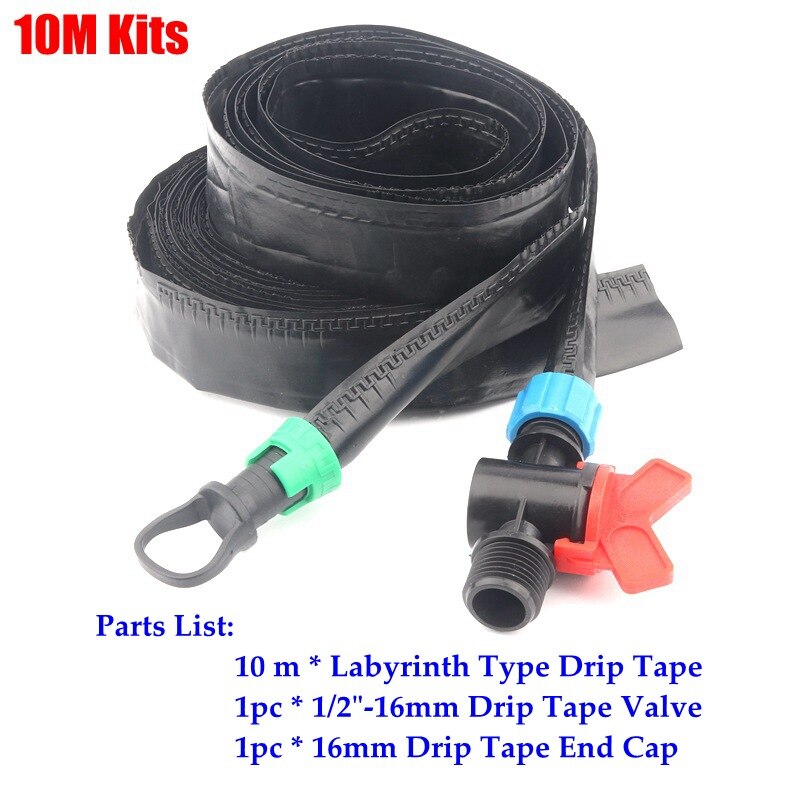Système de Micro Irrigation goutte à goutte, ruban de Type labyrinthe, tuyau d&#39;arrosage Simple, 5 ~ 50m, 3l: 10m Kits