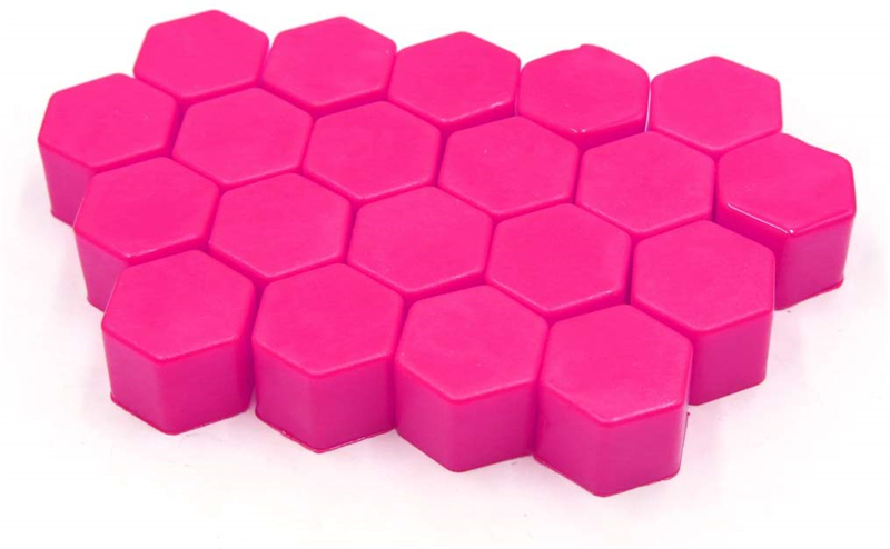 20 stk. bilfælgmøtrikker bolte hjulbolte afdækninger stik skruer hjul bil 17mm 19mm 21mm orange grøn pink sort auto hjulmøtrikker hætter: M12 x 1.75 / Lyserød