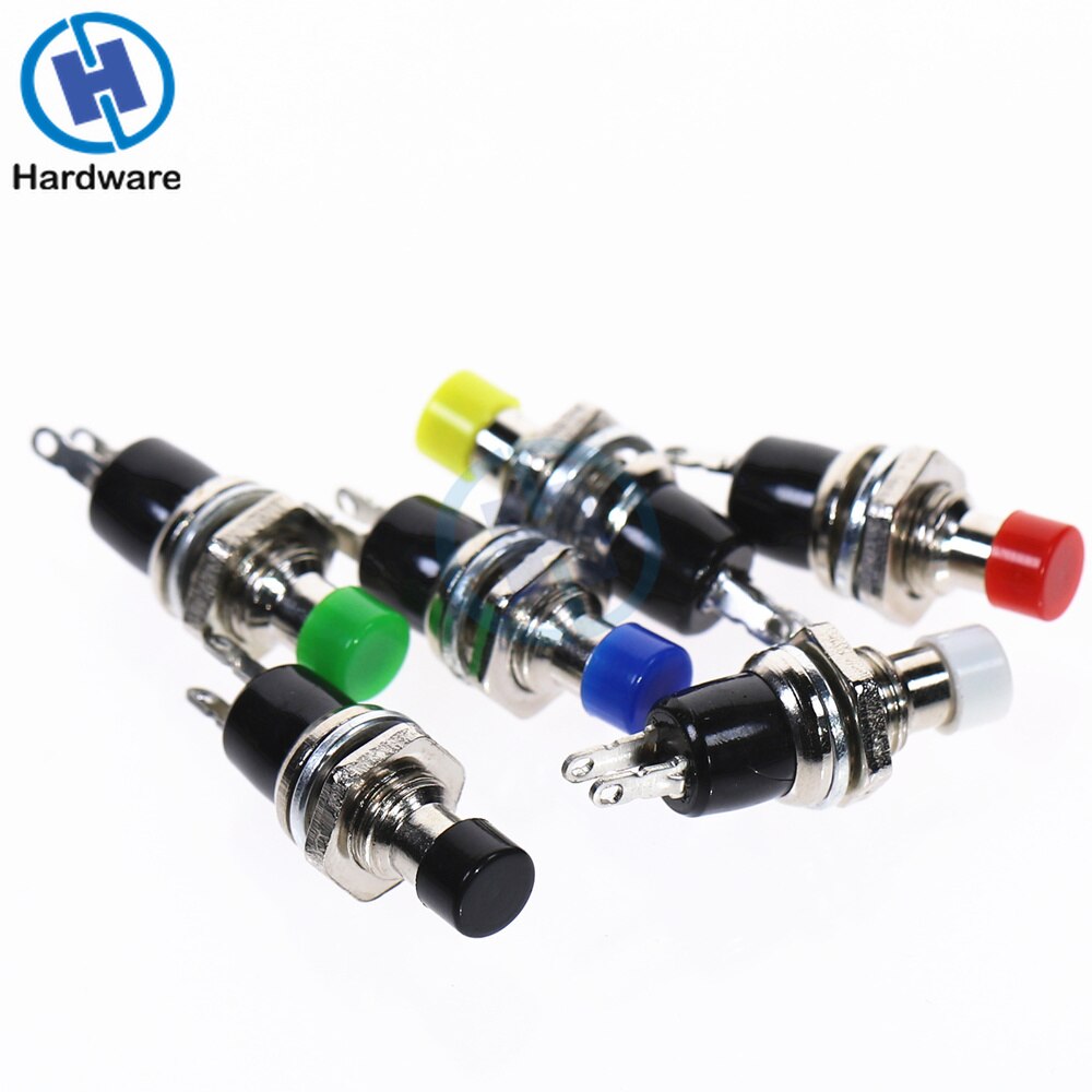 10Pcs PBS-110 7MM Momentary Push Button Switch Press The Reset Switch Momentary ON OFF Push Button Micro Switch Normally Open NO