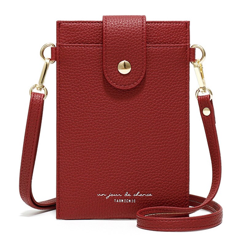 femmes petit sac à bandoulière femme longue multifonction téléphone portable sac à bandoulière concepteur sac de messager pour dame: Rouge