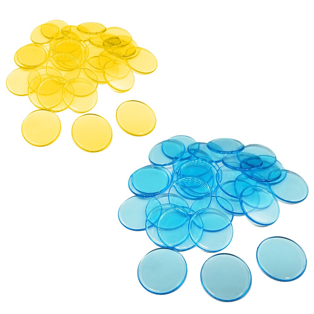 100 stk bingo chips gennemsigtig farve tælle matematik spil tællere markører poker chips undervisning tilbehør familie klub spil legetøj