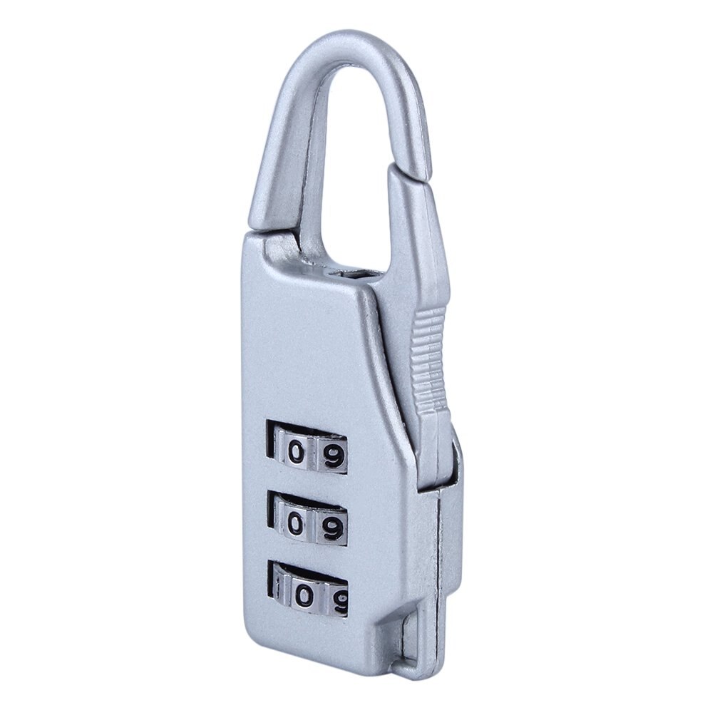 Security 3 Combination Travel zinc alloy Suitcase Luggage Bag Jewelry Boxes Tool Chests Code Lock Zipper Padlock: White